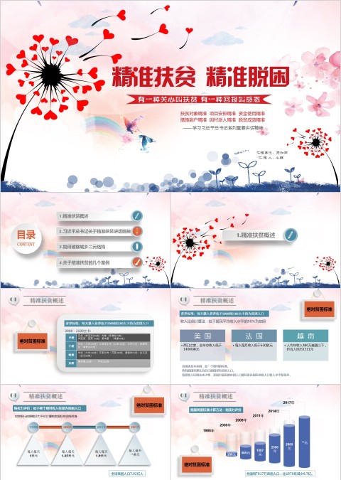 精准扶贫ppt精准脱困PPT模板