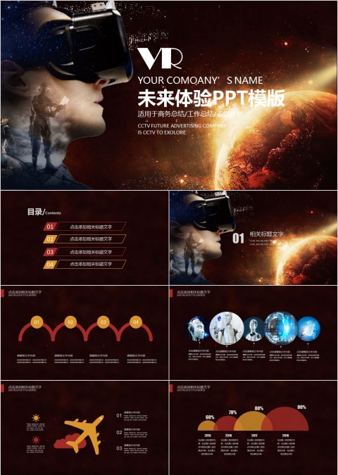 未来体验技术介绍PPT模版