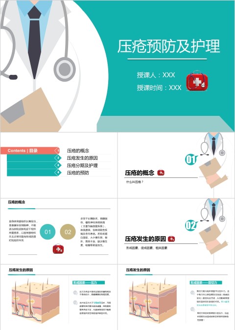 简约大气压疮预防与护理PPT模板