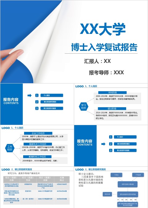 博士入学复试报告阶段研究情况学术规划