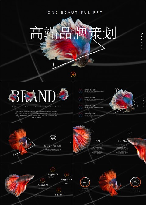 高端杂志风画册风ppt模板广告策划PPT模板