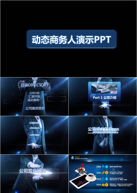 高端大气风格动态商务人演示PPT