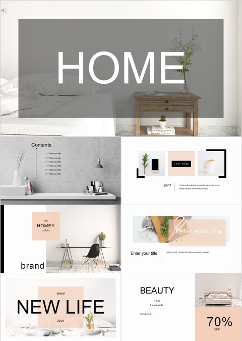 高端杂志风画册风ppt模板