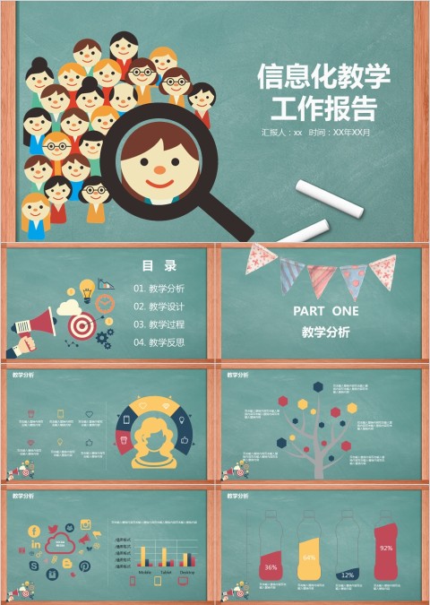 信息化教学工作汇报ppt模板