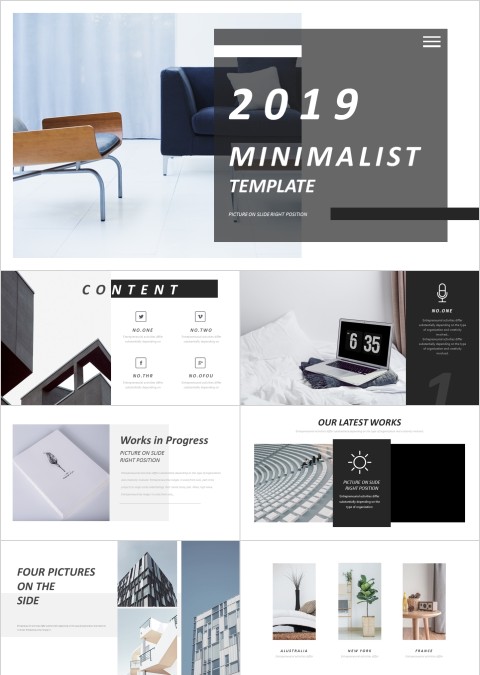 简约风格室内设计动态ppt通用模板