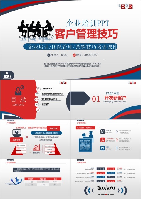 客户管理技巧企业培训ppt模板