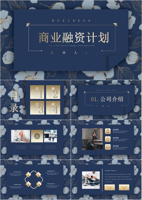 框架完整商业融资计划书公司介绍中国风模板