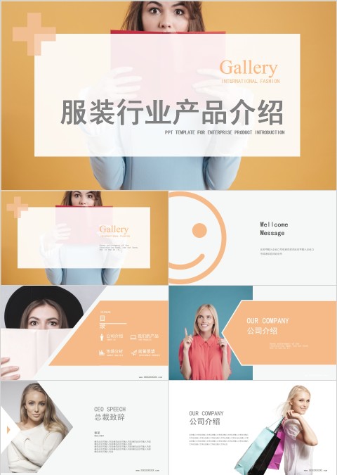 简约服装行业产品介绍PPT模板 