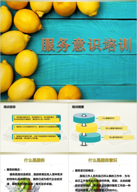 白色简约清新大气服务意识培训ppt