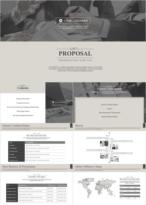 商务风工作概述工作总结PPT