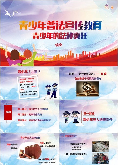 青少年的法律责任中学普法宣传教育PPT