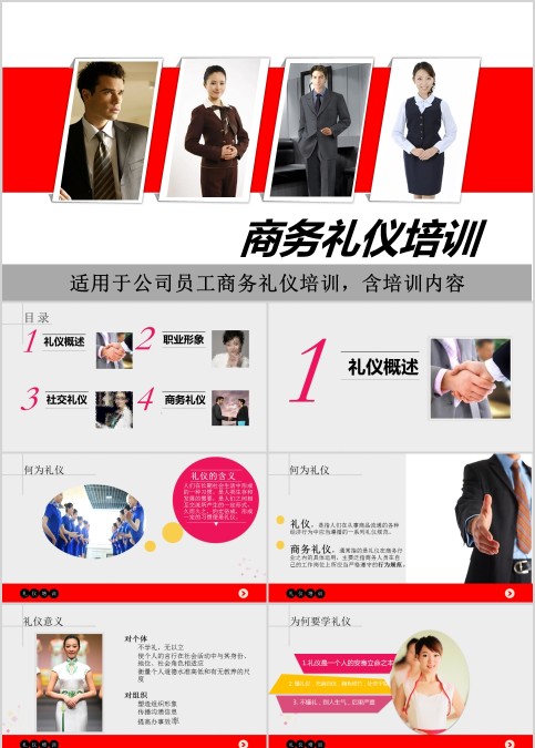 商务风格简约商务礼仪培训PPT