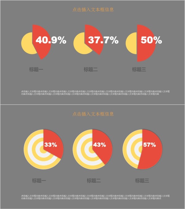 突出显示饼状比例图PPT模板