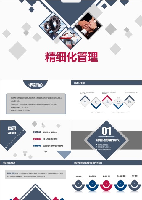 简约精细化管理培训PPT模板   