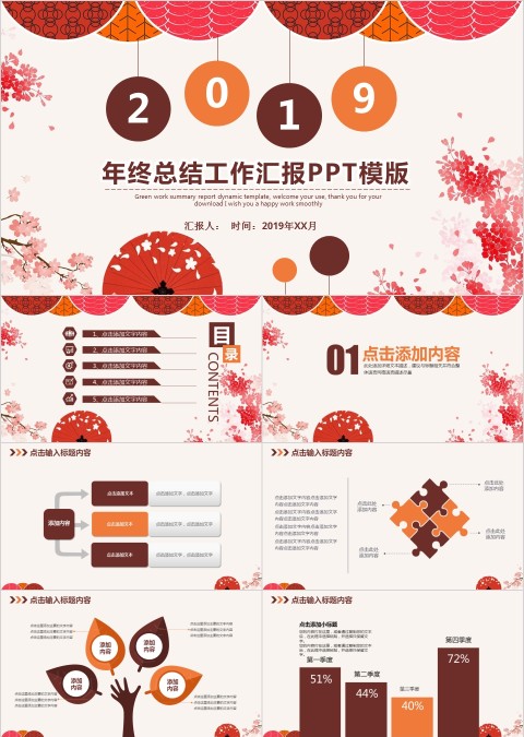 年终总结工作汇报PPT模版