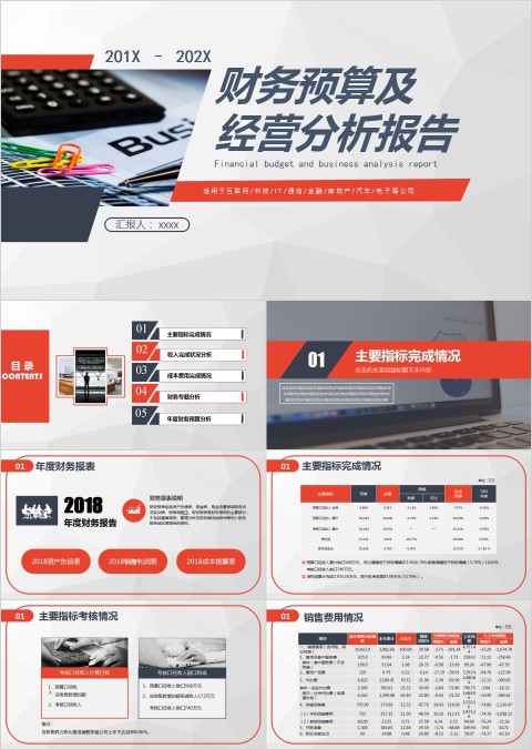 企业年度季度总结报告工作汇报财务报表分析报告ppt
