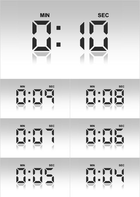 白色简约时钟风格开幕开场倒计时