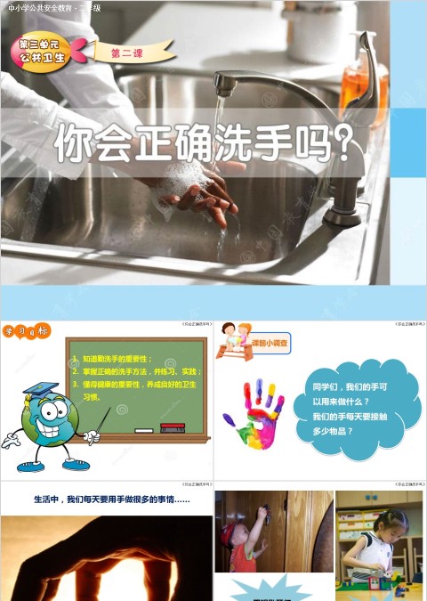 你会正确洗手吗儿童六部洗手法PPT