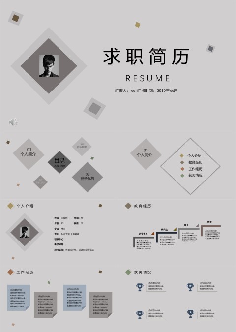 简约个人简历个人介绍PPT