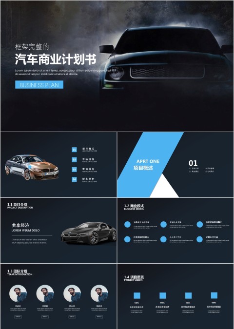 ppt模板汽车4s店维修养护美容品牌营销推广工作总结汇报销售计划