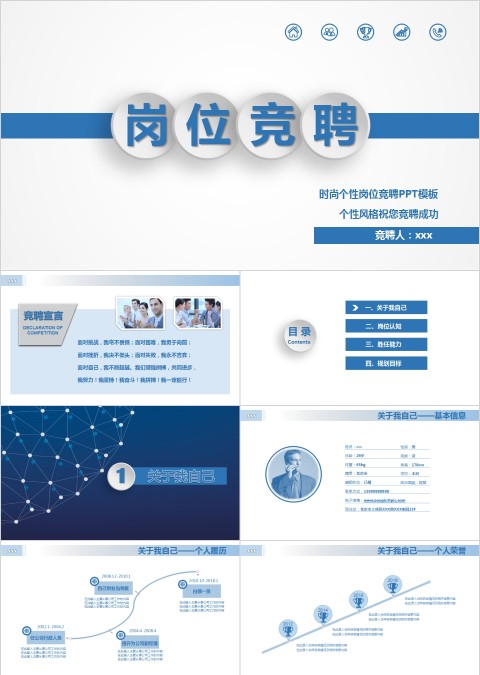 个性风格时尚个性岗位竞聘PPT模板            