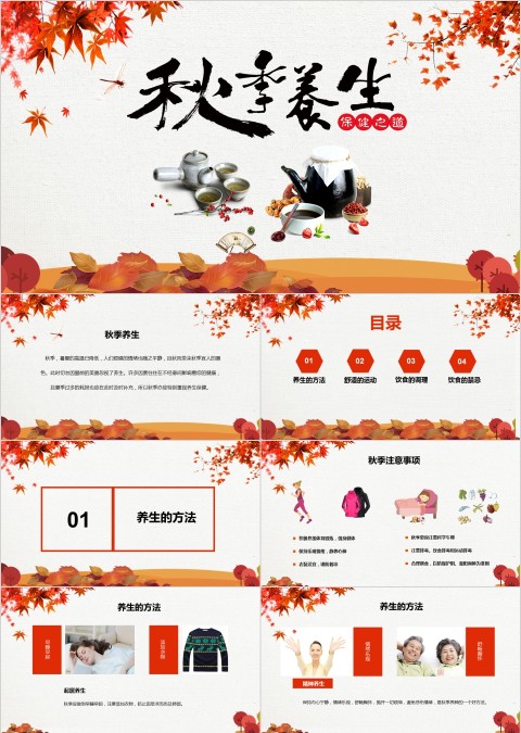 唯美秋季养生保健之道ppt