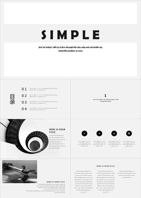 商务欧美ppt模板简约高端大气 商业工作汇报时尚极简风素材