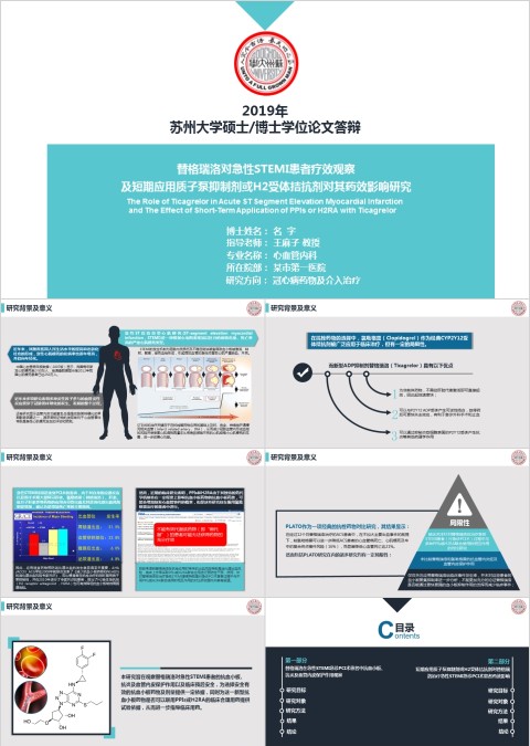 蓝色清新医学硕士博士学位论文答辩模板
