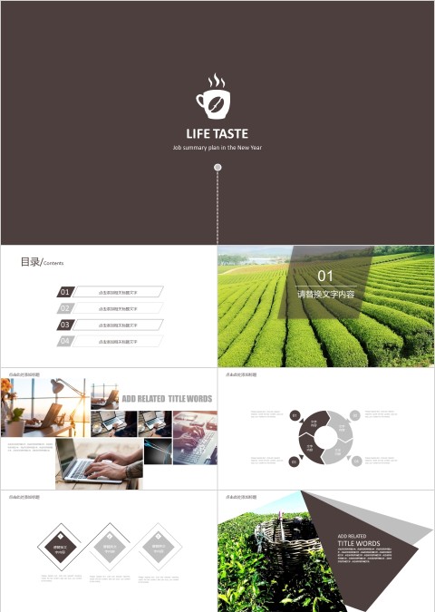 简约大气LIFE TASTE茶艺茶文化PPT