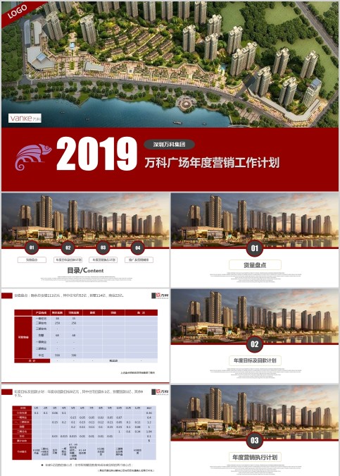 万科广场年度营销工作计划房地产销售PPT