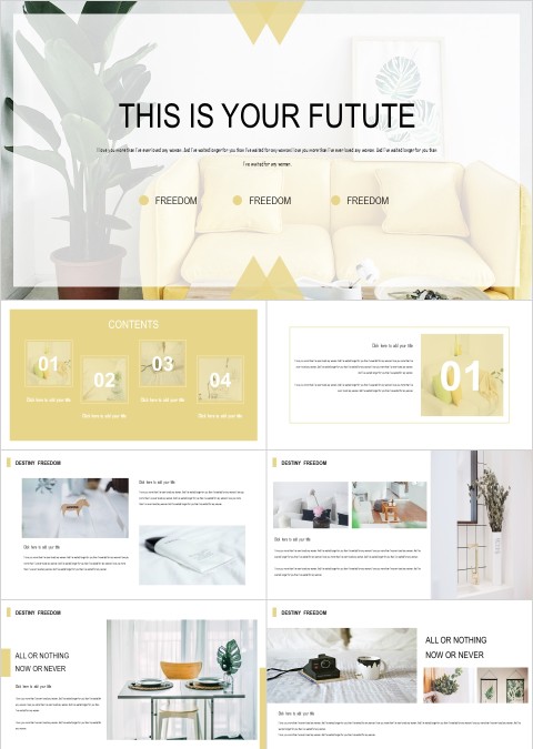 小清新主题这是你的未来工作PPT 模板