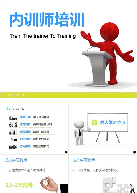 简约清新内训师培训PPT课件