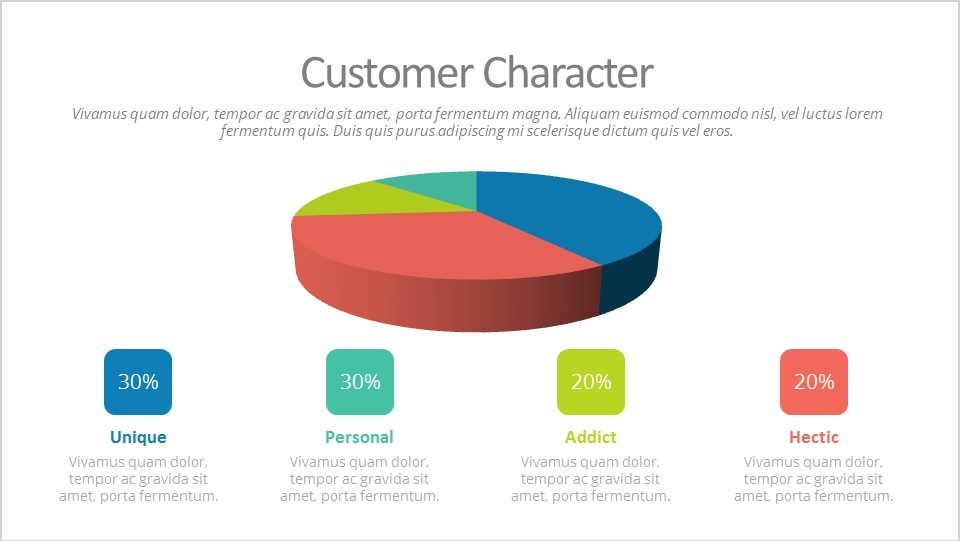 立体饼状图模板素材PPT