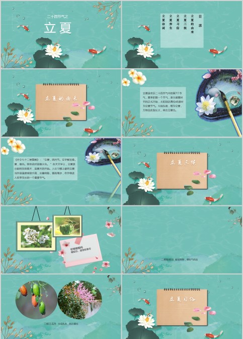 二十四节气主题PPT立夏PPT模板