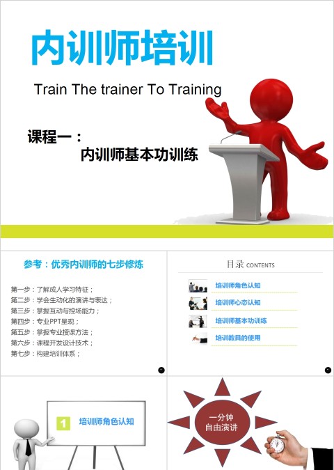 简约清新内训师培训PPT课件