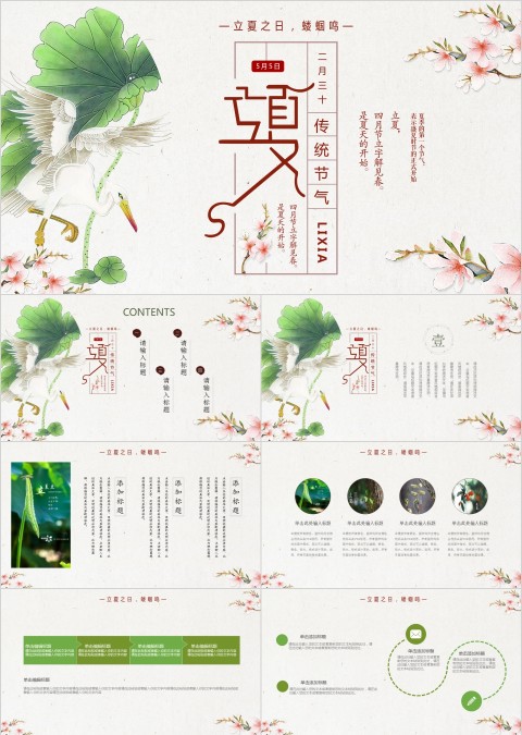 传统节气之立夏PPT模板