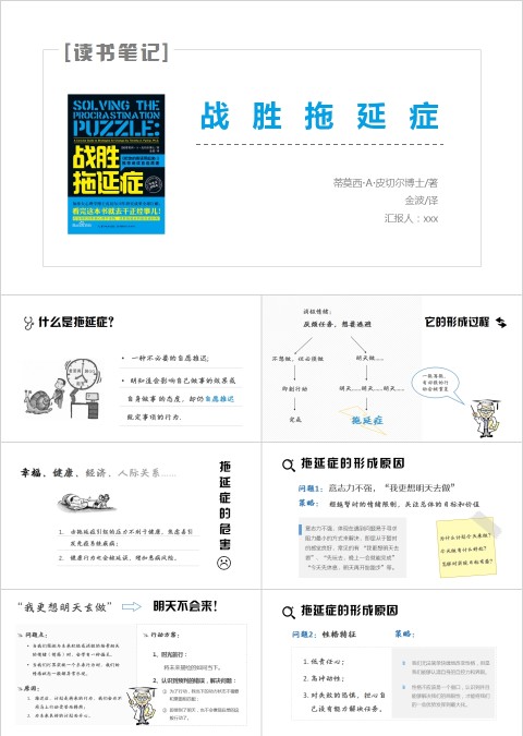 战胜拖延症ppt模板
