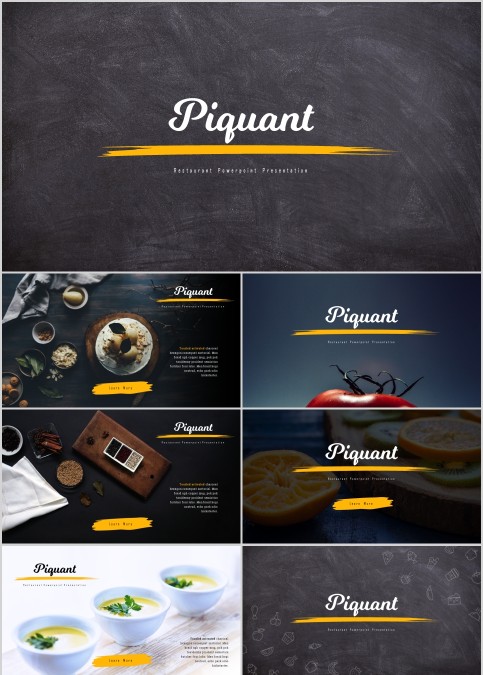 高档餐饮美食西餐厅介绍PPT模板