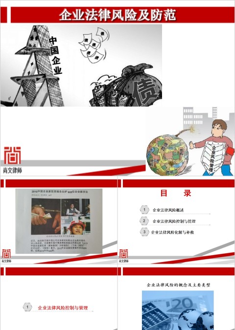 简约企业法律风险及防范PPT模板