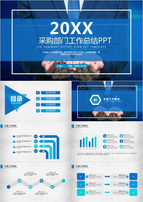 采购部门工作回顾工作总结PPT