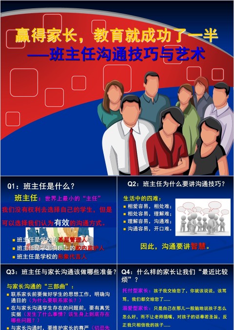 班主任与家长的沟通技巧培训PPT