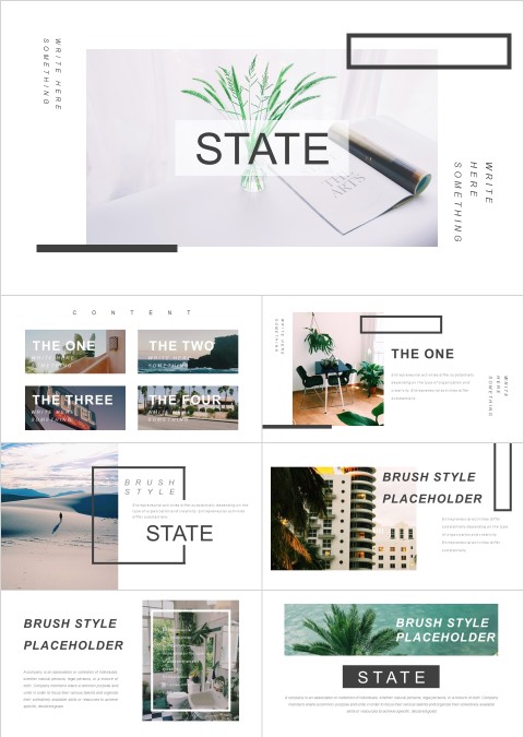夏日相册主题工作总结PPT 模板