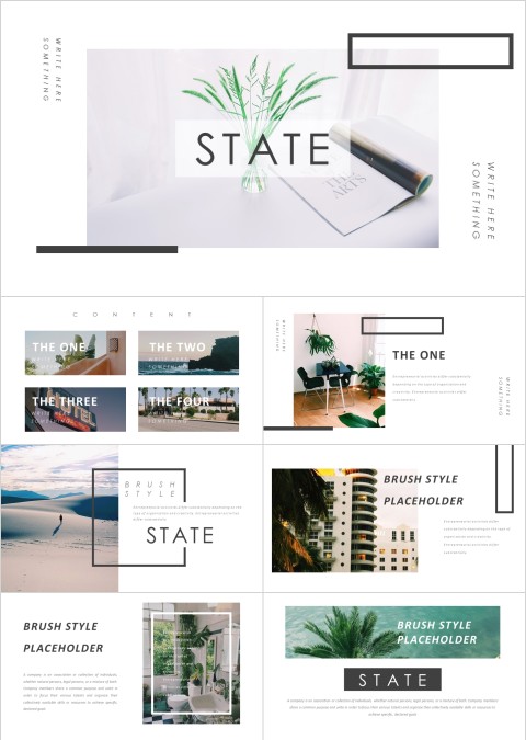 室内设计软装装修装潢家居方案PPT模板动态简约北欧风格案例展示