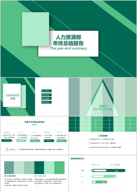 人力资源部年终总结报告 ppt