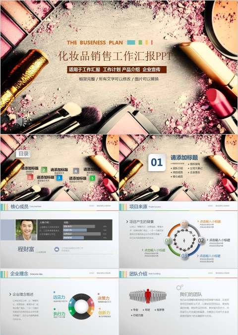 化妆品销售工作汇报PPT美容产品介绍ppt