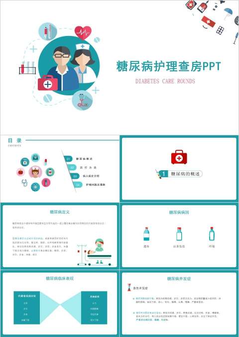 简约实用糖尿病护理查房PPT