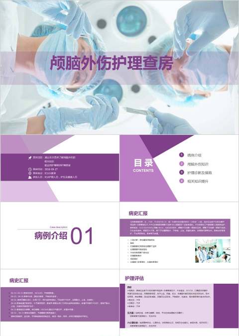 实用大气颅脑外伤护理查房PPT