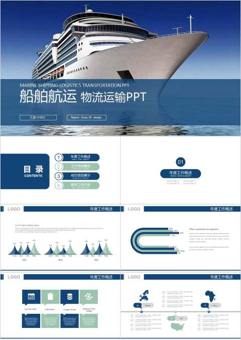 船舶航运物流运输PPT交通工具PPT