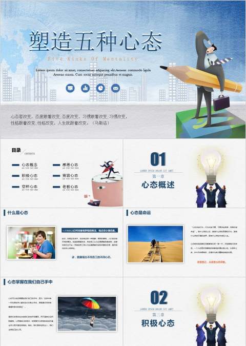 塑造五种心态心态管理员工培训PPT