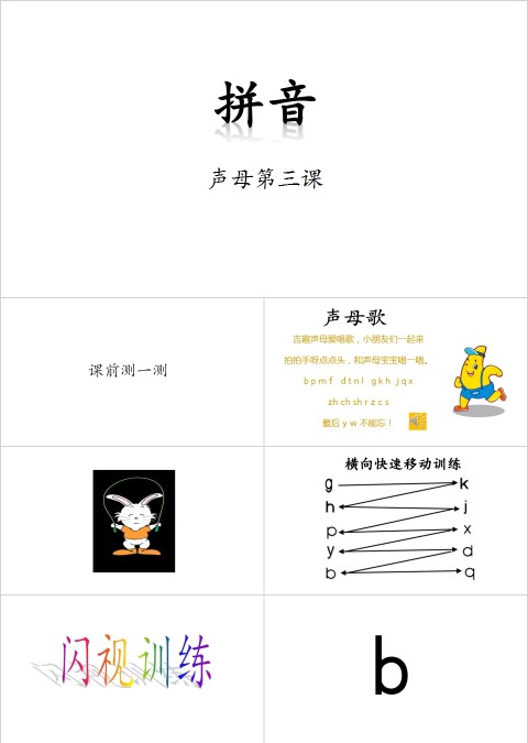 幼小衔接拼音3-声母第三课幼小衔接教学课件PPT模板